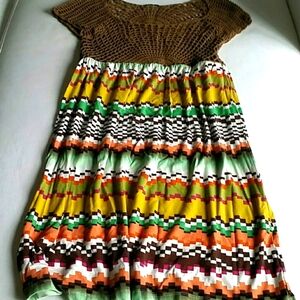 Beautiful crocheted  and geometric dress